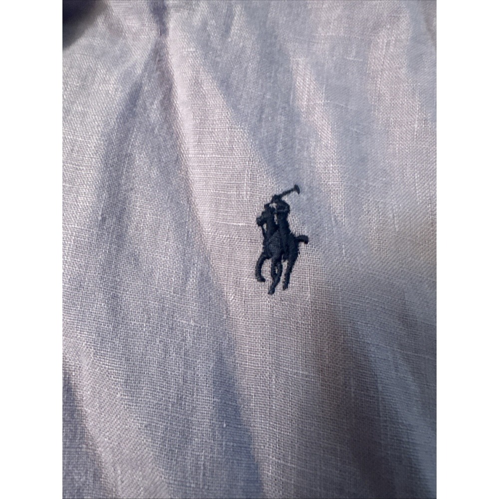 Polo Ralph Lauren Purple LINEN Long Sleeve Relax Fit Button Down Shirt - Picture 5 of 8